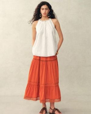 Fabrique Hazel Halter Neck Sleeveless Top - Red