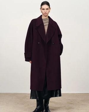 Fabrique Emma Double Faced Cocoon Coat - Blue