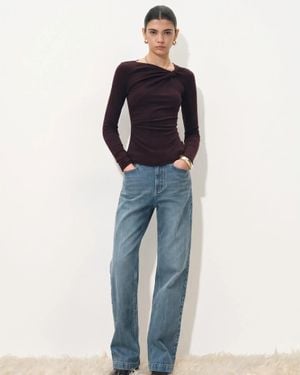 Fabrique Ruby Twisted Asymmetric Top - Blue