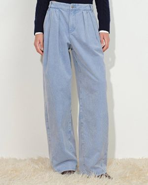 Fabrique Honora Pleated Wide Leg Pants - Blue