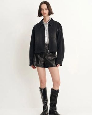 Fabrique Pike Vintage Wash Boxy Cut Jacket - Black