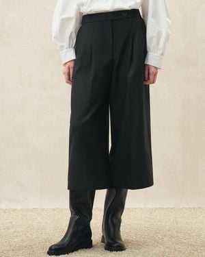 Fabrique Toranto Cropped Wide Leg Pants - Black
