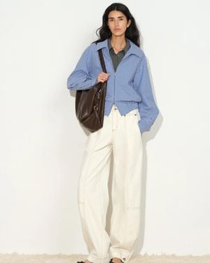 Fabrique Josephine Striped Shirt Jacket - Blue