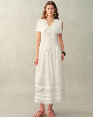 Fabrique Geraldine Detachable Collar Sleeveless Dress - Natural