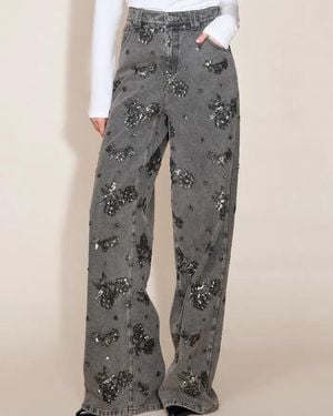 Fabrique Star Hand Beaded Straight Leg Jeans - Multicolour