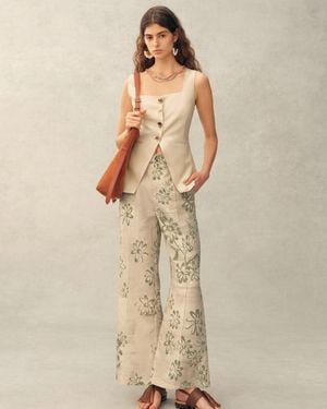 Fabrique Wendy Cinched Sleeveless Top - Natural
