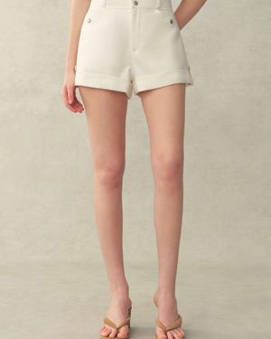 Fabrique Barney A Line Cuffed Cargo Short - Natural