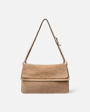Fabrique Soft Rialto Double-Flap Shoulder Bag - White