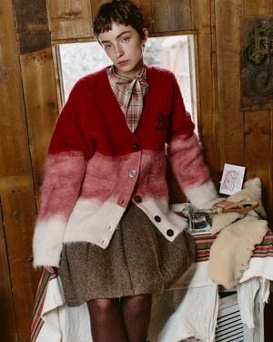 Fabrique Ariel Ombre Cardigan - Red