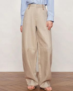 Fabrique Oakley Double Waistband Relaxed-Fit Tailored Pants - Gray