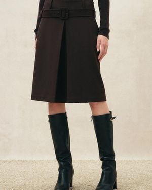 Fabrique Eterea Belted Pleated Skirt - Black