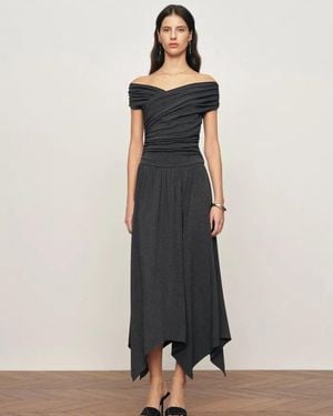Fabrique Isabella Smocked Drape Sleeveless Dress - Natural