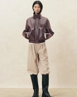 Fabrique Scarlett Batwing Cropped Jacket - Natural