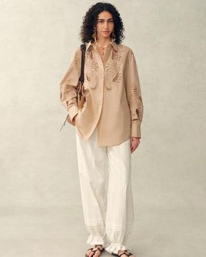 Fabrique Éloïse Paisley Eyelet Shirt - Natural