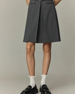 Fabrique Aurora Pleated Skort - Gray
