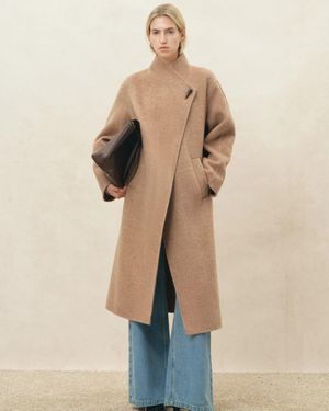 Fabrique Tilda Camel Oversized Long Coat - Natural
