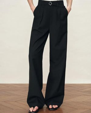 Fabrique Ronan Belt-Detail Tailored Trousers - Black