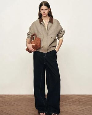 Fabrique Dakota Tweed Baseball Jacket - Natural