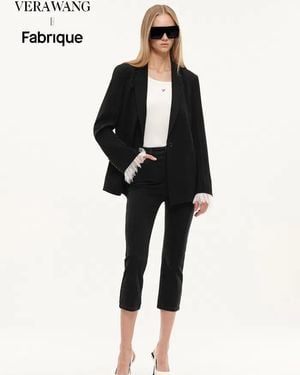 Fabrique Lace Blazer With Detachable Lace Cuffs - Black