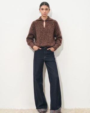 Fabrique Jessica Vintage Polo Neckline Jumper - Blue