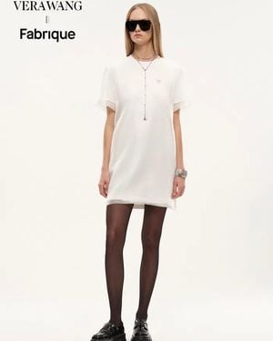 Fabrique Mirage Double-Layer Organza Label T-Shirt Dress - White
