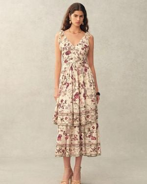 Fabrique Seraphina Pomegranate Sleeveless Dress - Natural
