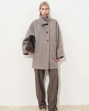 Fabrique Grace Oversized Midi Coat - Natural