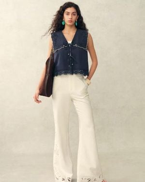 Fabrique Ivy Sailor Collar Sleeve Sleeveless Top - Blue