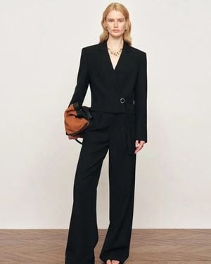 Fabrique Olivia Signature Hand Stitch Blazer And Pants Matching Set - Black