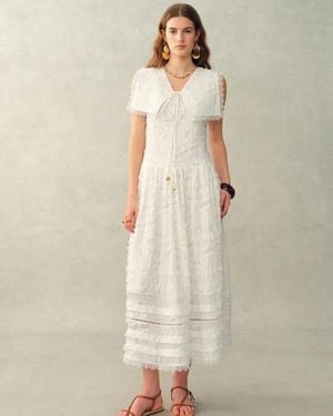 Fabrique Geraldine Detachable Collar Sleeveless Dress - Natural