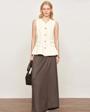 Fabrique Lily Sleeveless Vest Top - Natural