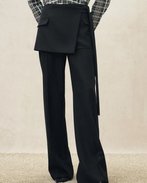Fabrique Vibe Detachable Panel Wide Leg Trousers - Black