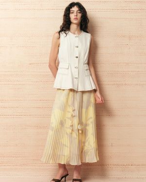Fabrique Lily Sleeveless Vest Top - Natural
