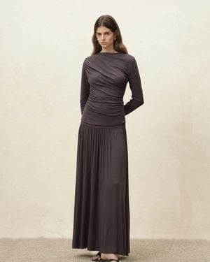 Fabrique Nyx Drapy Ruched Off Shoulder Top - Natural