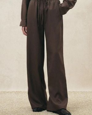 Fabrique Faye Drawstring Wide Leg Pants - Black