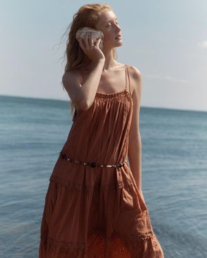 Fabrique Celia Layered Strap Dress - Brown