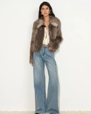 Fabrique Lucy Textured Lapel Cropped Jacket - Multicolor