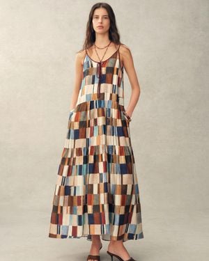Fabrique Morven Mosaic-Print Robe Dress - Natural