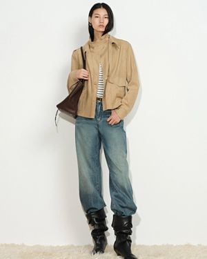 Fabrique Arielle Layered Double Collar Jacket - Blue
