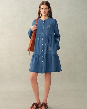 Fabrique Betsy Embroidered Dress - Blue