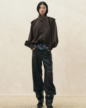 Fabrique Oria Scarf Tie Bubble Hem Cropped Jacket - Natural