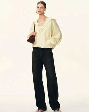 Fabrique Melody Batwing Sleeve Oversized Hoodie - Natural