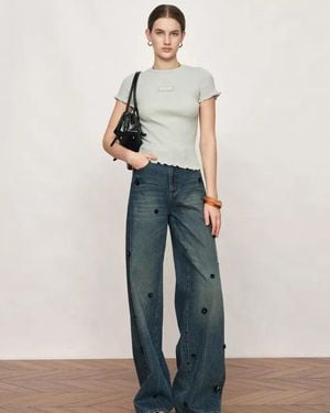 Fabrique Linnea Mint Ruffled Sculpted T-Shirt - Green