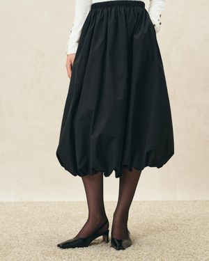 Fabrique Freya Elasticated Bubble Midi Skirt - Blue