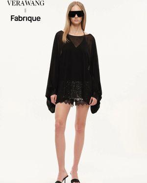 Fabrique Whisper Two-Piece Cami Top And Shrug Set - Black