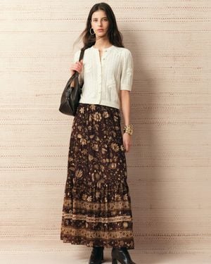 Fabrique Léa Floral Embroidery Cardigan - Natural