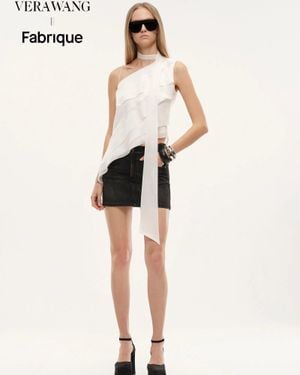 Fabrique Veil Multilayered Ruffle Top - Black