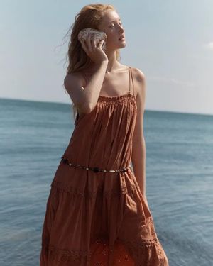Fabrique Celia Layered Strap Dress - Brown