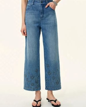 Fabrique Rodeo Embellished Crop Jeans - Blue