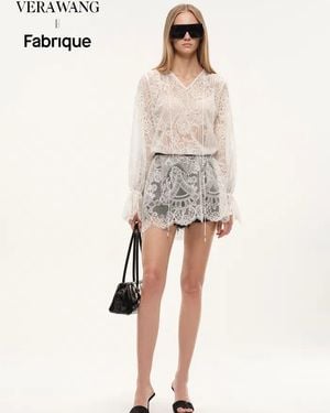 Fabrique Ethereal Lace Tie-Front Overlay Dress - Natural